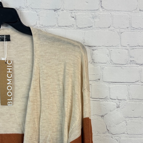 BloomChic Multicolor Striped Open Front Cardigan Size Large - Picture 3 of 7